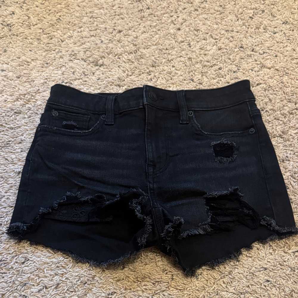 American Eagle Outfitters Black high rise shortie